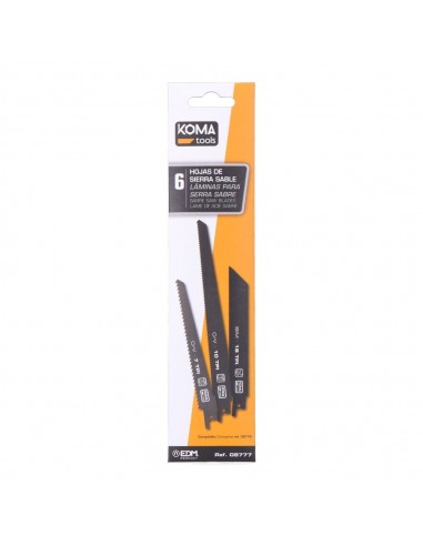 Kit 6 hojas de sierra de sable recambio para 08776