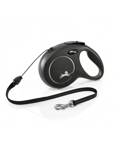 Correa extensible flexi classic negra, cinta 8 m, m, hasta 20 kg