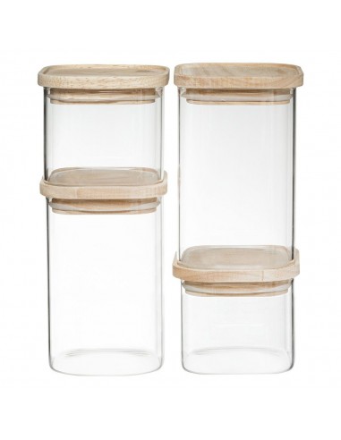 Botes de cocina herméticos apilables, 4 uds