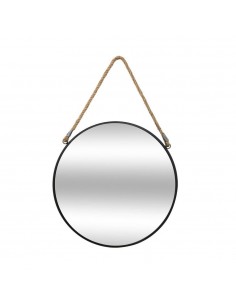 Espejo redondo de metal con cuerda ø55 cm
