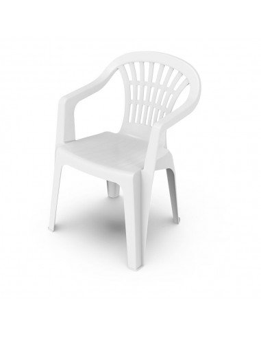 Silla apilable lyra color blanco respaldo bajo 56 x 54 x 80 cm