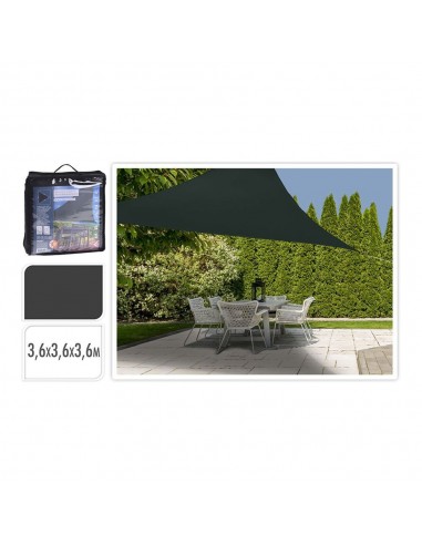 Toldo vela triángulo 3,60 x 3,60 x 3,60 m color gris oscuro