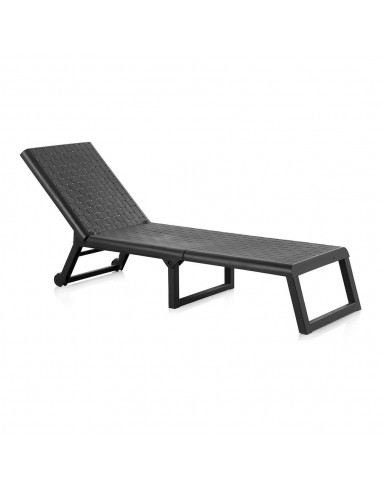 Tumbona plegable con ruedas dream color wengue 58 x 42 x 199 cm