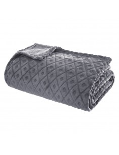 Plaid/manta modelo winter rhombus color gris 230 x 180 cm