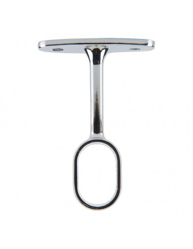 Soporte para barra armario ovalada, central, de metal con acabado cromado, 25 x 15 mm, blister