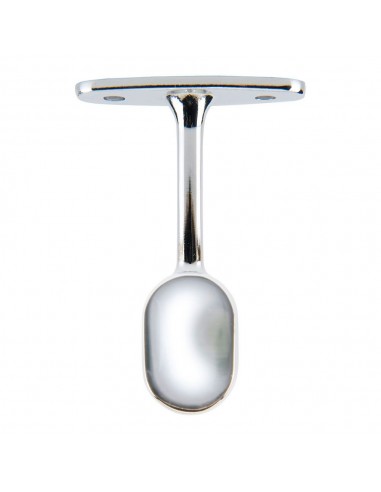 Soporte para barra armario ovalada, terminal, de metal con acabado cromado, 25 x 15 mm, 2 uds, blister