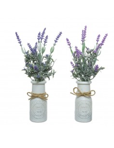 Jarrón vintage con lavanda, colores surtidos, ø13 x 32 cm