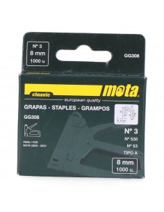 Grapas nº 3 de 8 mm espesor 0,7 mm, 1000 uds