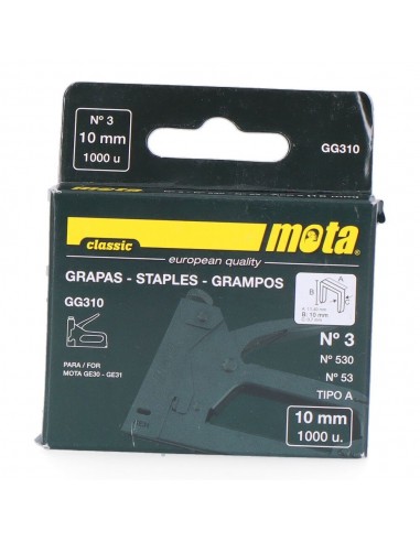 Grapas nº 3 de 10 mm espesor 0,7 mm, 1000 uds