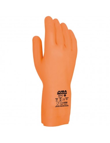 Guante látex / neopreno, flocado interior algodón, naranja, t-07