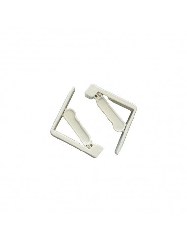 Pinza sujeta mantel ajustable con muelle color blanco, 4 uds