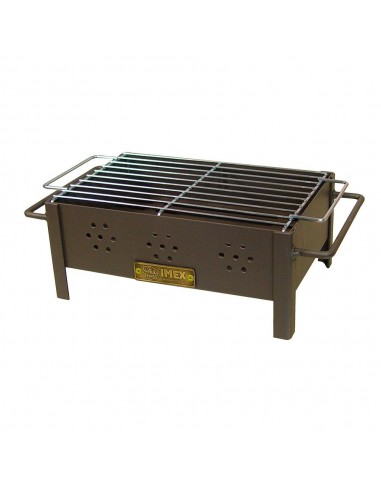 Barbacoa de sobremesa con parrilla zincada 31 x 21 x 14 cm
