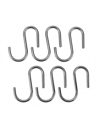 Ganchos "s" lonardo cromados 6,5 cm, 6 uds