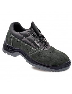 Zapatos de seguridad piel serraje perforada gris oscuro s1p src talla 45