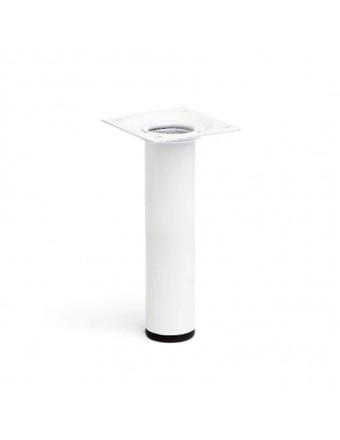 Pata cilíndrica mod. 401g de acero con acabado blanco ø30 x 150 mm
