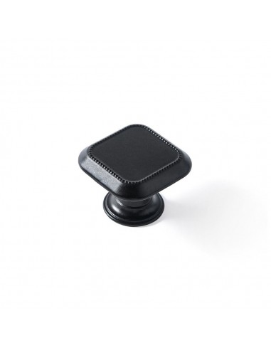 Pomo para mueble, modelo 3120, de zamak con acabado negro mate, 30 x 30 mm, blister 4 uds
