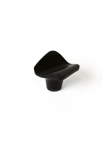 Pomo para mueble, modelo 749, de zamak con acabado negro mate, 32 x 31 mm, blister 4 uds