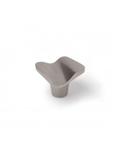 Pomo para mueble, modelo 749, de zamak con acabado níquel satinado, 32 x 31 mm, blister 4 uds
