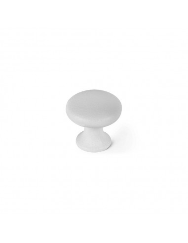 Pomo para mueble, modelo 760, de zamak con acabado blanco poro, ø25 mm, blister 4 uds