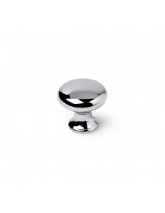 Pomo para mueble, modelo 760, de zamak con acabado cromo brillo, ø25 mm, blister 4 uds
