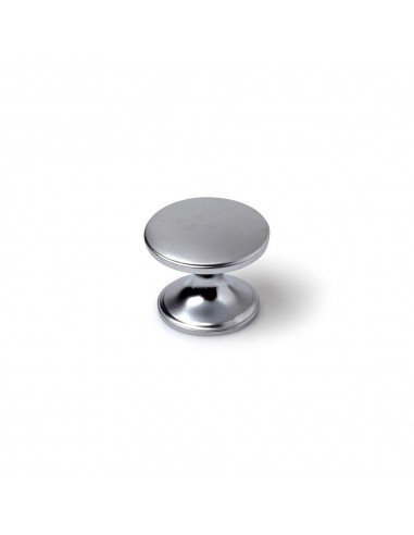 Pomo para mueble, modelo 756, de zamak con acabado cromo mate, ø33 mm, blister 4 uds