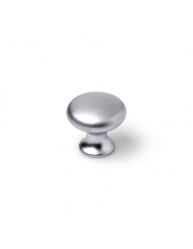 Pomo para mueble, modelo 760, de zamak con acabado cromo mate, ø25 mm, blister 4 uds