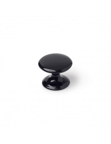 Pomo para mueble, modelo 756, de zamak con acabado negro, ø33 mm, blister 4 uds