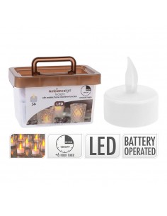 Vela de cera led ø4 cm, 24 uds