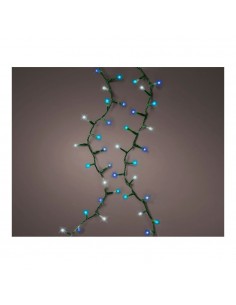 Guirnalda multifunción, uso exterior, led compact, multicolor azul, cable verde, 750 leds, 21 m
