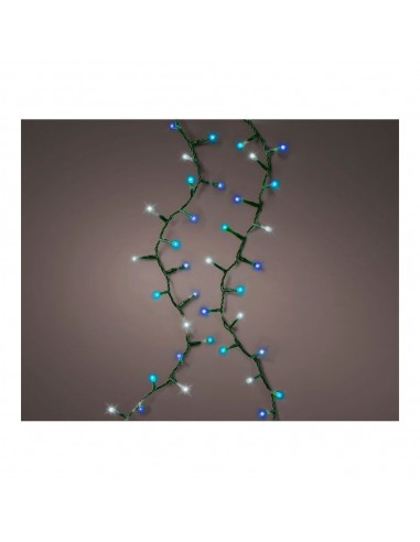 Guirnalda multifunción, uso exterior, led compact, multicolor azul, cable verde, 750 leds, 21 m