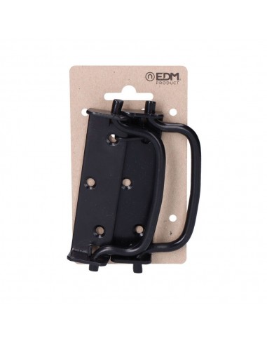 Asa abatible con tope, de zinc con acabado en negro, 100 x 27 mm, 2 uds, blister