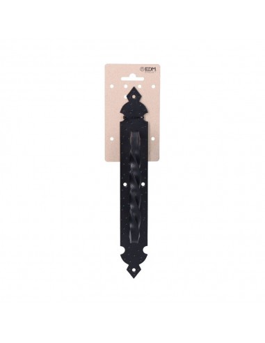 Tirador de puerta, de hierro forjado con acabado en negro, 275 mm, blister