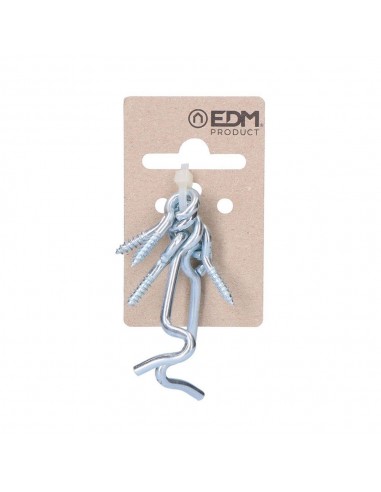 Aldabilla, doble hembrilla, de hierro con acabado zincado, 50 x 13 mm, blister 2 uds