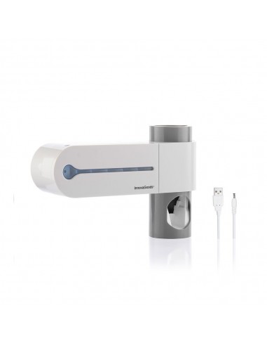 Esterilizador uv de cepillos dentales con soporte y dispensador de dentífrico