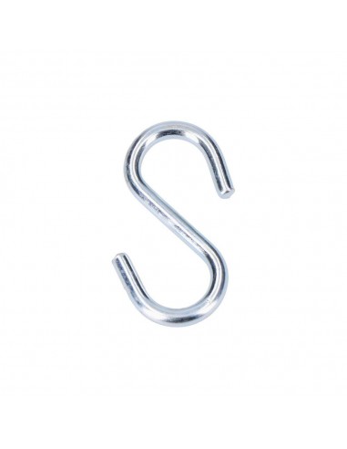 Gancho, en forma de s, de acero con acabado zincado, 30 mm, 7 uds, blister