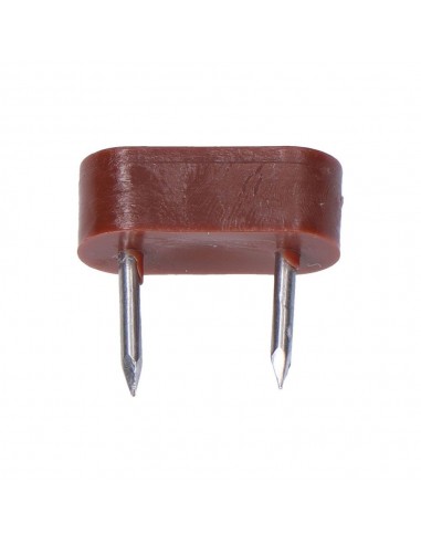 Tope de armario, 2 puntas, de plástico con acabado marrón, 7 x 18 mm, 6 uds, blister
