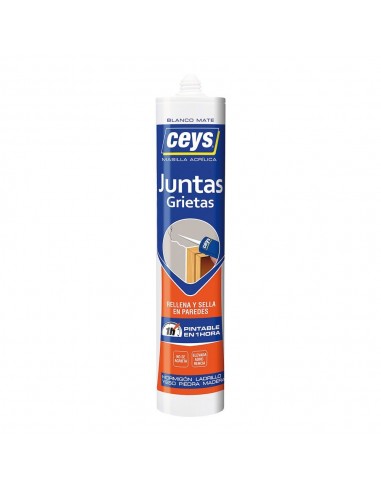 Masilla acrílica para juntas grietas interior blanco interior cartucho 280 ml