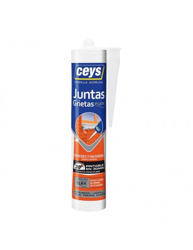 Masilla acrílica para juntas grietas exterior protegido flex blanco 280 ml