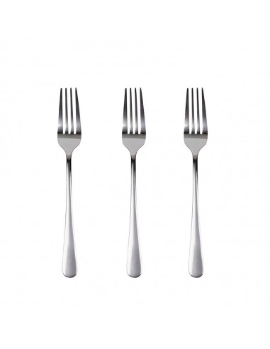 Tenedor de acero inoxidable reciclado brillo natur, blister 3 uds