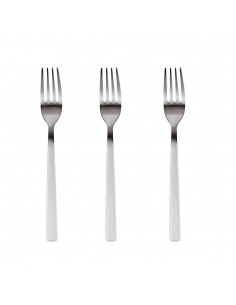 Tenedor de acero inoxidable reciclado mate root, blister 3 uds