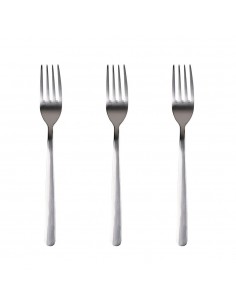 Tenedor de acero inoxidable reciclado brillo earth, blister 3 uds
