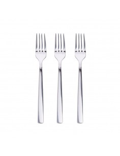 Tenedor para postre de acero inoxidable brillo earth 3 uds