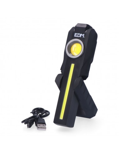 Linterna led de trabajo true work cob 5 w 200lm + 200lm + spot superior 50lm, recargable