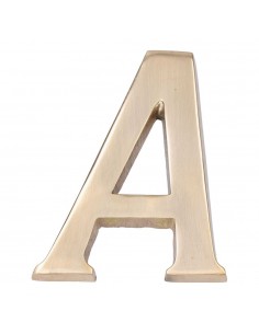 Letra a, de latón con acabado pulido y fijación invisible, 10 cm