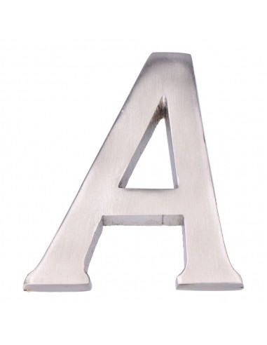 Letra a, de níquel con acabado mate y fijación invisible, 10 cm