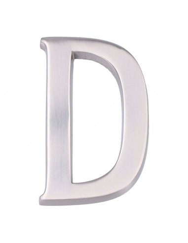 Letra d, de níquel con acabado mate y fijación invisible, 10 cm