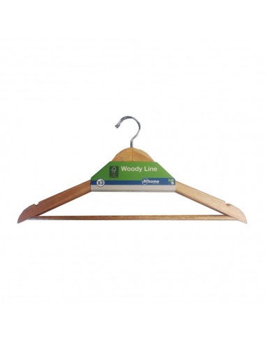 Perchas woody line madera ecológica fsc 42,5 x 1,2 x 23 cm, 3 uds