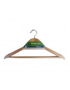 Perchas contorneadas madera ecológica fsc 43,5 x 1,4 x 22,5 cm, 3 uds