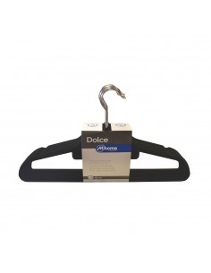 Perchas de plástico con acabado terciopelo 42 cm, 10 uds