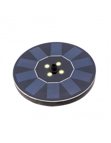 Fuente solar de jardín, de plástico, luz blanca cálida, 4 leds, ø16 x 3,5 cm